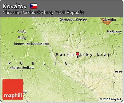 Physical Map of Kovářov