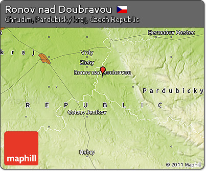 Physical Map of Ronov Nad Doubravou