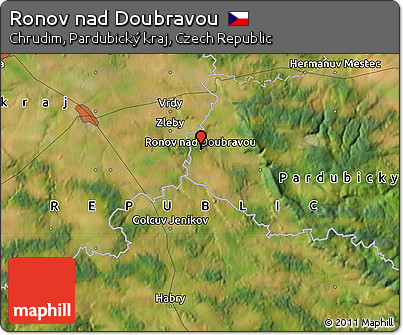 Satellite Map of Ronov Nad Doubravou