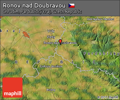 Satellite Map of Ronov Nad Doubravou
