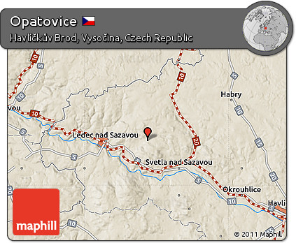Shaded Relief Map of Opatovice