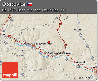Shaded Relief Map of Opatovice