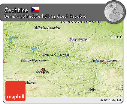Physical Panoramic Map of Čechtice