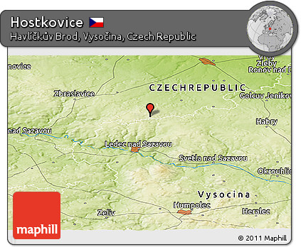 Physical Panoramic Map of Hostkovice