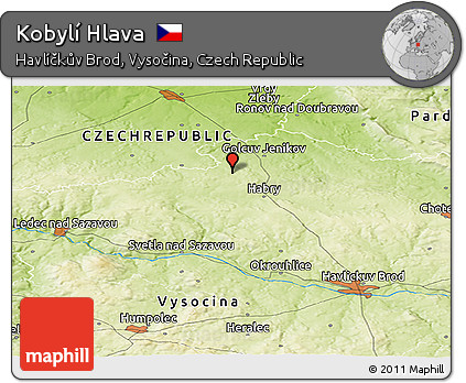Physical Panoramic Map of Kobylí Hlava