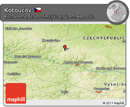 Physical Panoramic Map of Kotoučov