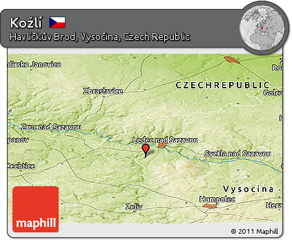 Physical Panoramic Map of Kožlí