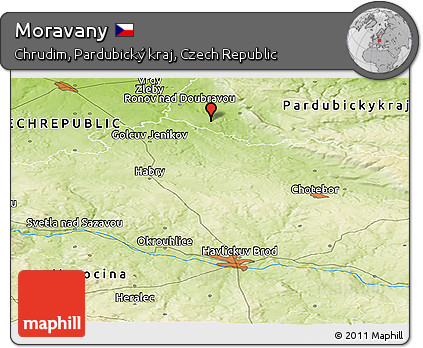 Physical Panoramic Map of Moravany