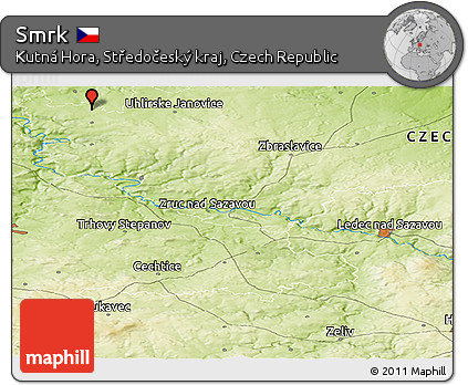 Physical Panoramic Map of Smrk