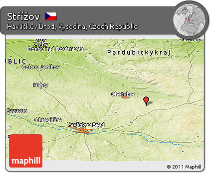 Physical Panoramic Map of Střížov