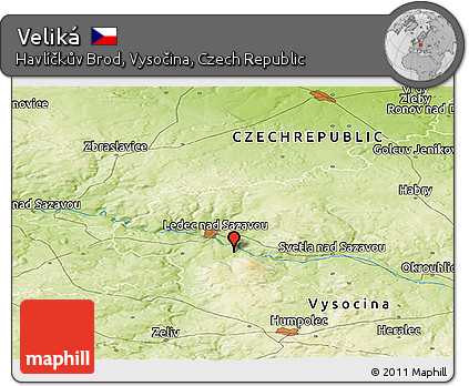 Physical Panoramic Map of Veliká
