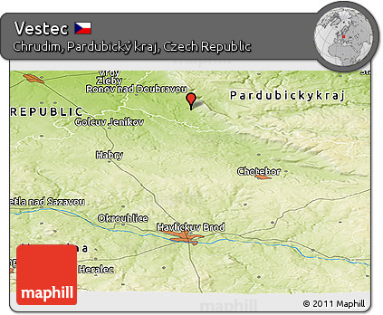 Physical Panoramic Map of Vestec
