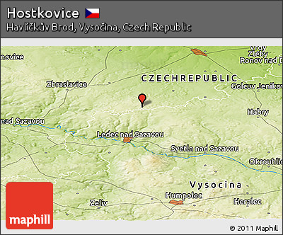 Physical Panoramic Map of Hostkovice