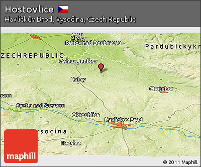 Physical Panoramic Map of Hostovlice