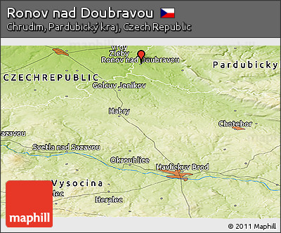 Physical Panoramic Map of Ronov Nad Doubravou