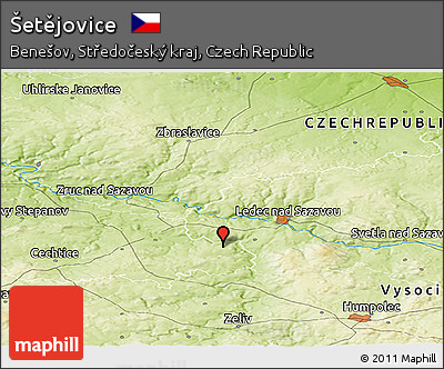 Physical Panoramic Map of Šetějovice
