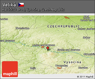 Physical Panoramic Map of Veliká