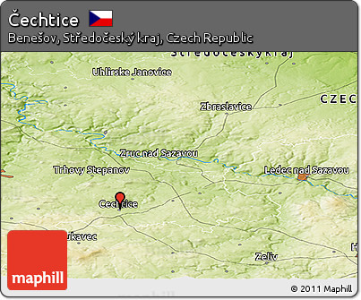 Physical Panoramic Map of Čechtice