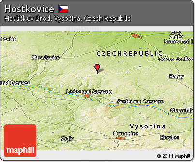 Physical Panoramic Map of Hostkovice