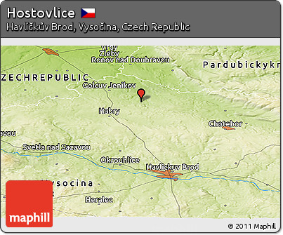 Physical Panoramic Map of Hostovlice
