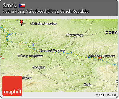 Physical Panoramic Map of Smrk