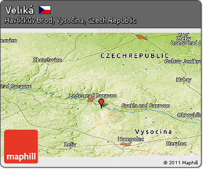 Physical Panoramic Map of Veliká