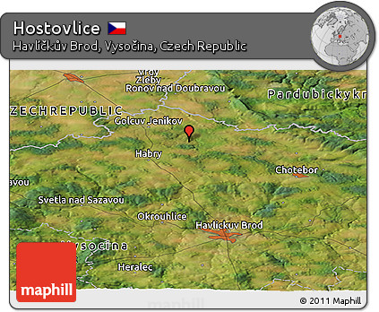 Satellite Panoramic Map of Hostovlice
