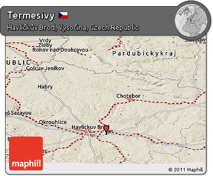 Shaded Relief Panoramic Map of Termesivy