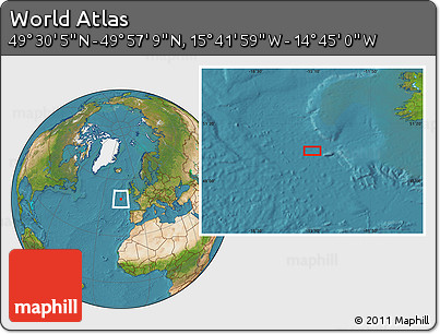 Satellite Location Map of the Area around 49° 43' 37" N, 15° 13' 29" W