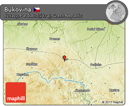 Physical 3D Map of Bukovina