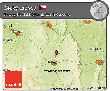Physical 3D Map of Český Lačnov