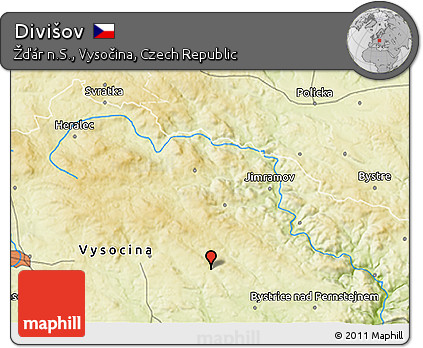Physical 3D Map of Divišov