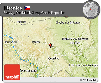 Physical 3D Map of Hlásnice