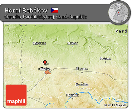 Physical 3D Map of Horní Babákov