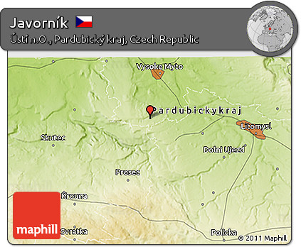 Physical 3D Map of Javorník