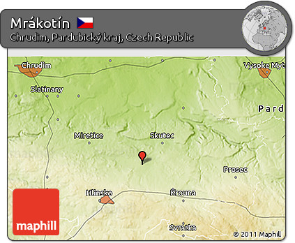 Physical 3D Map of Mrákotín