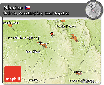 Physical 3D Map of Němčice