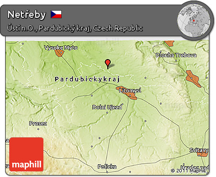 Physical 3D Map of Netřeby