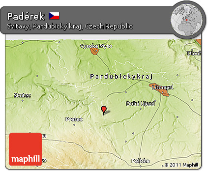 Physical 3D Map of Paděrek