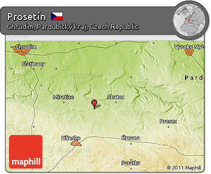 Physical 3D Map of Prosetín