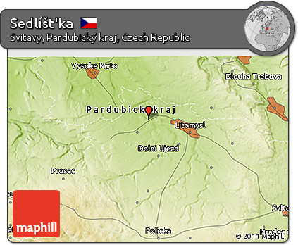 Physical 3D Map of Sedlíšt'ka