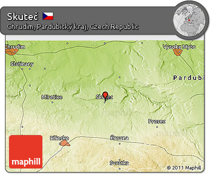 Physical 3D Map of Skuteč
