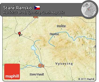 Physical 3D Map of Staré Ransko