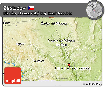 Physical 3D Map of Zábludov