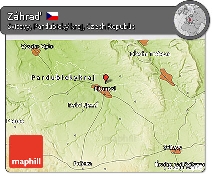 Physical 3D Map of Záhraď