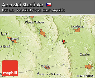Physical 3D Map of Anenská Studánka