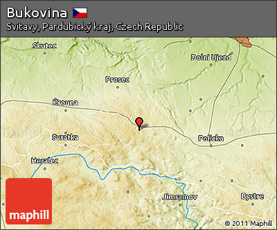 Physical 3D Map of Bukovina