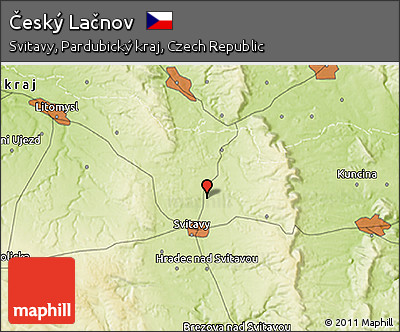 Physical 3D Map of Český Lačnov