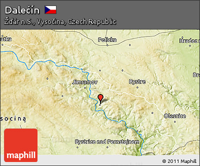 Physical 3D Map of Dalečín