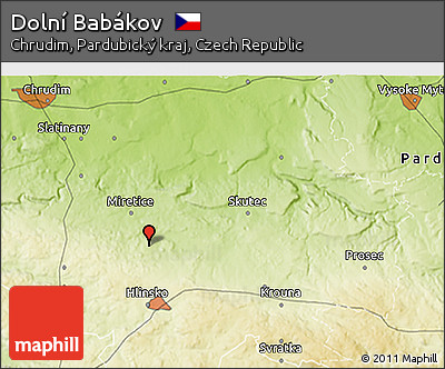 Physical 3D Map of Dolní Babákov